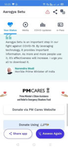 Aarogya Setu App Donation Options