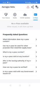 Aarogya Setu App e-Pass