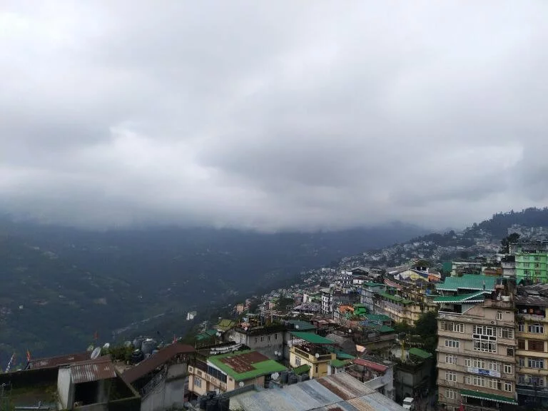 Cloudy view from the Hotel Nirvana, Gangtok