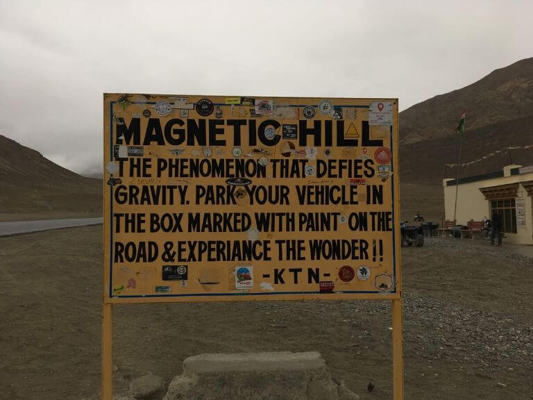 Famous Magnetic Hill Board, Ladakh